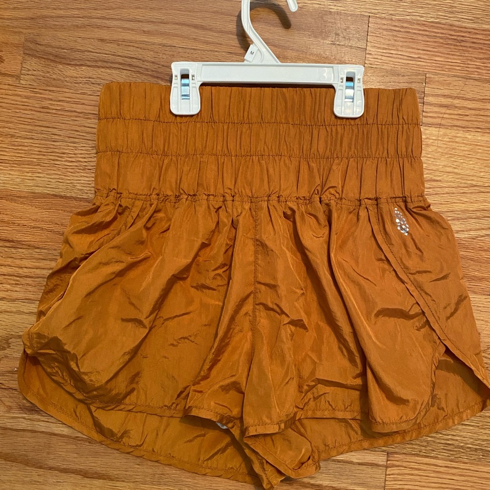 High Waist Orange Paperbag Shorts